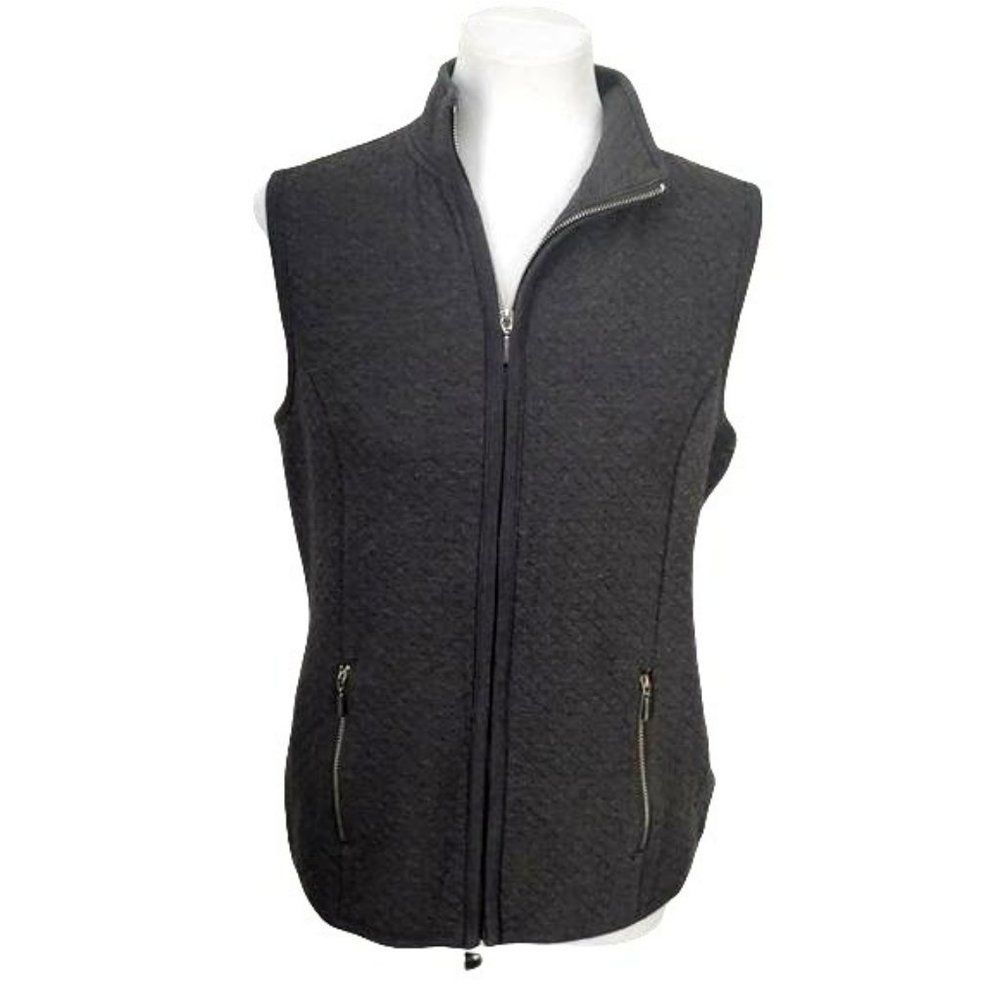 Karen Scott Sport Grey Zip Up‎  size small sleeveless business activewear Vest